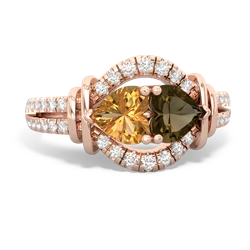 Citrine Art-Deco Keepsake 14K Rose Gold ring R5630