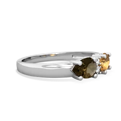 Citrine Pear Bowtie 14K White Gold ring R0865