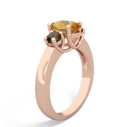 Citrine Three Stone Oval Trellis 14K Rose Gold ring R4024