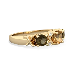 Citrine Hugs And Kisses 14K Yellow Gold ring R5016