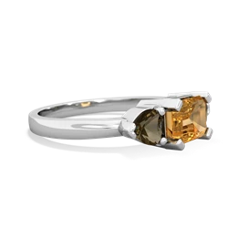 Citrine Three Stone 14K White Gold ring R5235