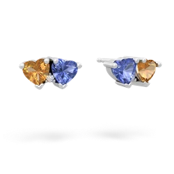 Citrine Sweethearts 14K White Gold earrings E5260