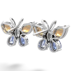 Citrine Butterfly 14K White Gold earrings E2215