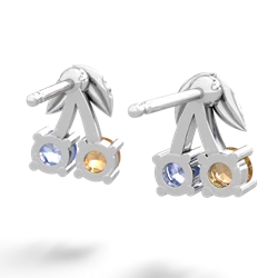 Citrine Sweet Cherries 14K White Gold earrings E7001