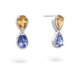 Citrine Infinity 14K White Gold earrings E5050