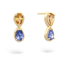 Citrine Infinity 14K Yellow Gold earrings E5050