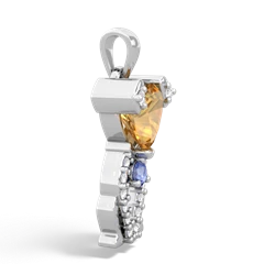 Citrine Puppy Love 14K White Gold pendant P5800