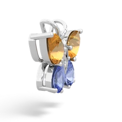 Citrine Butterfly 14K White Gold pendant P2215