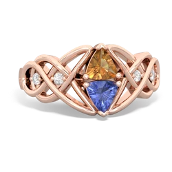 Citrine Keepsake Celtic Knot 14K Rose Gold ring R5300