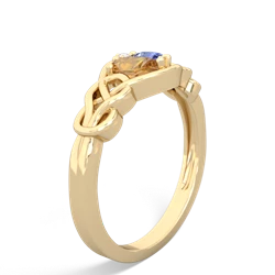 Citrine Celtic Love Knot 14K Yellow Gold ring R5420