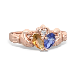 Citrine 'Our Heart' Claddagh 14K Rose Gold ring R2388