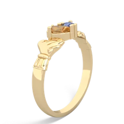 Citrine 'Our Heart' Claddagh 14K Yellow Gold ring R2388