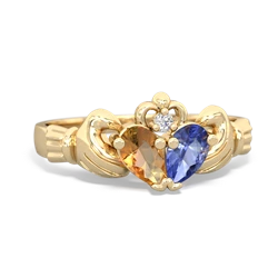 Citrine 'Our Heart' Claddagh 14K Yellow Gold ring R2388