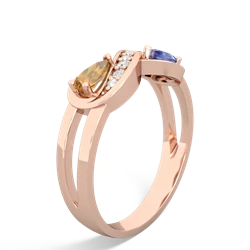 Citrine Diamond Infinity 14K Rose Gold ring R5390