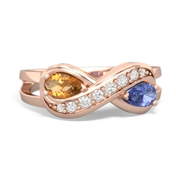 Citrine Diamond Infinity 14K Rose Gold ring R5390