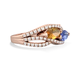 Citrine Diamond Rivers 14K Rose Gold ring R3070