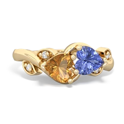 Citrine Floral Elegance 14K Yellow Gold ring R5790