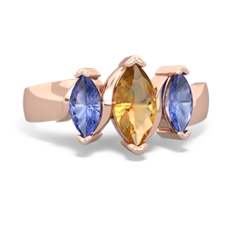 Citrine Three Peeks 14K Rose Gold ring R2433