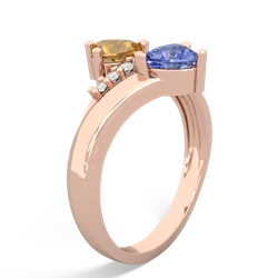 Citrine Heart To Heart 14K Rose Gold ring R2064