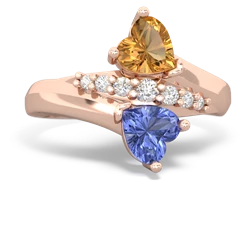 Citrine Heart To Heart 14K Rose Gold ring R2064