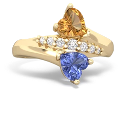 Citrine Heart To Heart 14K Yellow Gold ring R2064