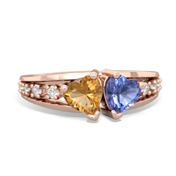 Citrine Heart To Heart 14K Rose Gold ring R3342