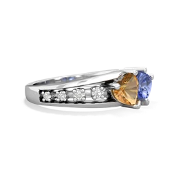 Citrine Heart To Heart 14K White Gold ring R3342