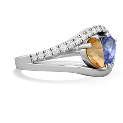 Citrine Nestled Heart Keepsake 14K White Gold ring R5650