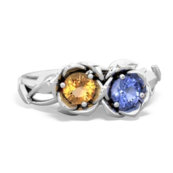 Citrine Rose Garden 14K White Gold ring R5510