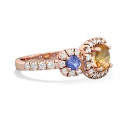 Citrine Regal Halo 14K Rose Gold ring R5350