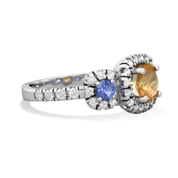 Citrine Regal Halo 14K White Gold ring R5350