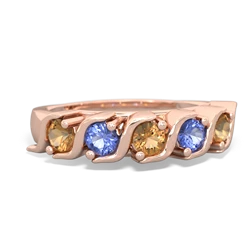 Citrine Anniversary Band 14K Rose Gold ring R2089