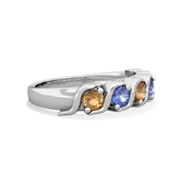 Citrine Anniversary Band 14K White Gold ring R2089