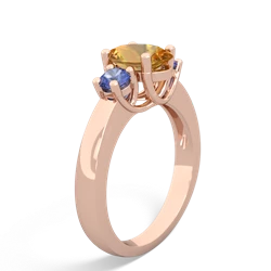 Citrine Three Stone Oval Trellis 14K Rose Gold ring R4024