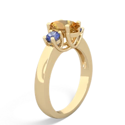 Citrine Three Stone Oval Trellis 14K Yellow Gold ring R4024