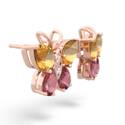 Citrine Butterfly 14K Rose Gold earrings E2215