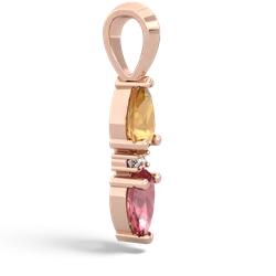 Citrine Bowtie Drop 14K Rose Gold pendant P0865
