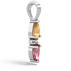 Citrine Bowtie Drop 14K White Gold pendant P0865