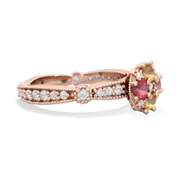 Citrine Sparkling Tiara Cluster 14K Rose Gold ring R26293RD