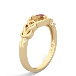 Citrine Celtic Love Knot 14K Yellow Gold ring R5420