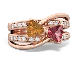 Citrine Bowtie 14K Rose Gold ring R2360