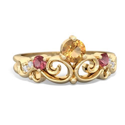 Citrine Crown Keepsake 14K Yellow Gold ring R5740