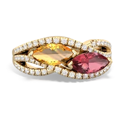 Citrine Diamond Rivers 14K Yellow Gold ring R3070