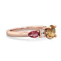 Citrine 6Mm Round Eternal Embrace Engagement 14K Rose Gold ring R2005