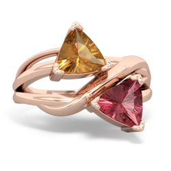 Citrine Split Band Swirl 14K Rose Gold ring R2341