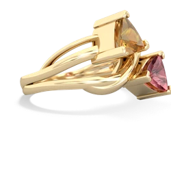 Citrine Split Band Swirl 14K Yellow Gold ring R2341