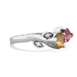 Citrine Floral Elegance 14K White Gold ring R5790