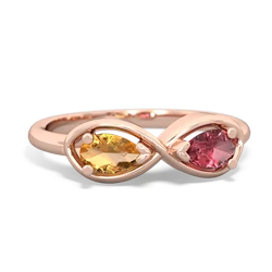 Citrine Infinity 14K Rose Gold ring R5050