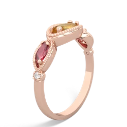 Citrine Milgrain Marquise 14K Rose Gold ring R5700