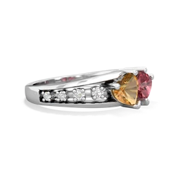 Citrine Heart To Heart 14K White Gold ring R3342